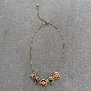 Vintage Avon Gold Tone Colorful Round Pendants Necklace